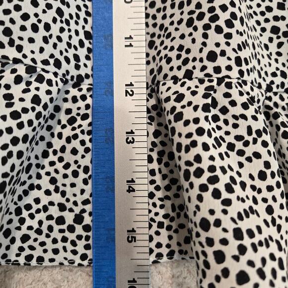Princess Polly Black and White Dotted Mini-skirt Ruffle Hem Sz 4 New Preppy - Picture 3 of 6